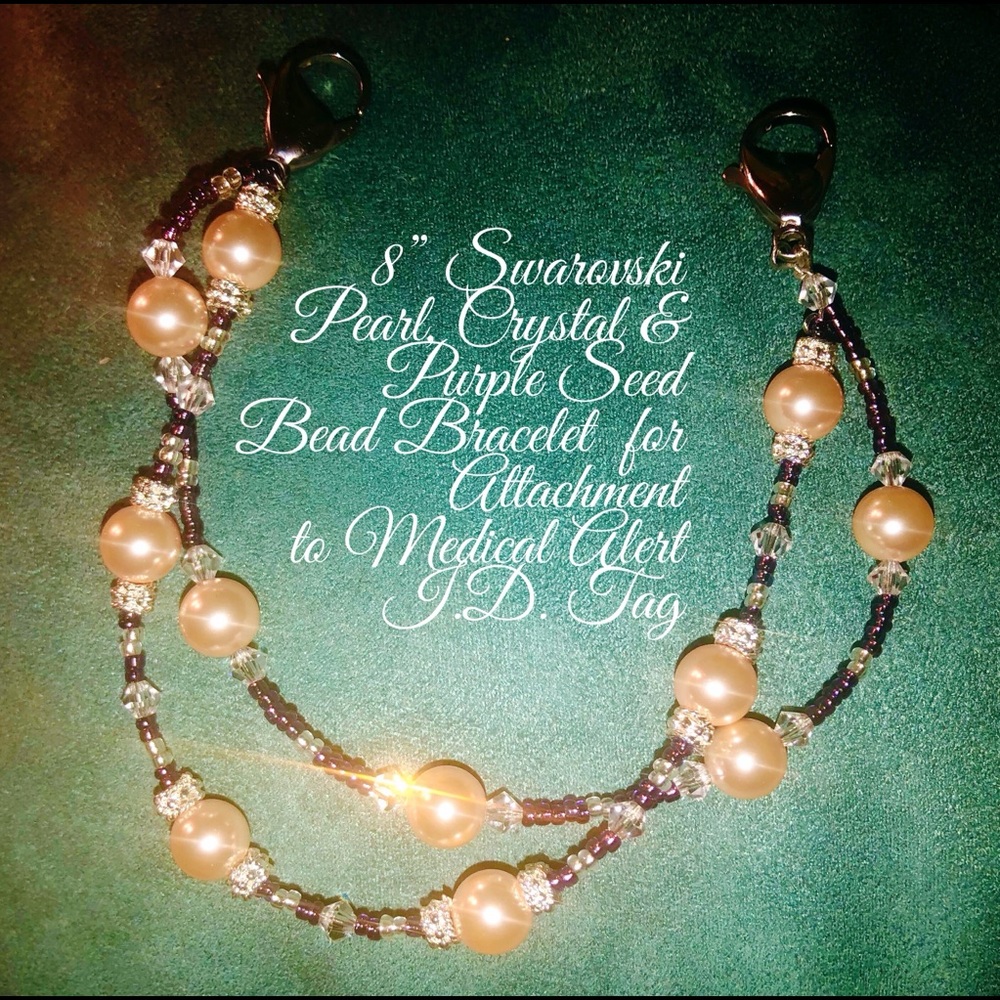 Hand-beaded bracelets for Medical Alert Tags.